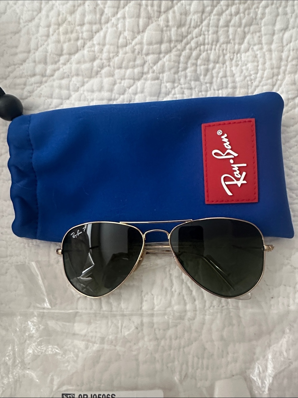 Ray-Ban Classic Junior Aviator Sunglasses Gold Frame with Dark Green Lenses